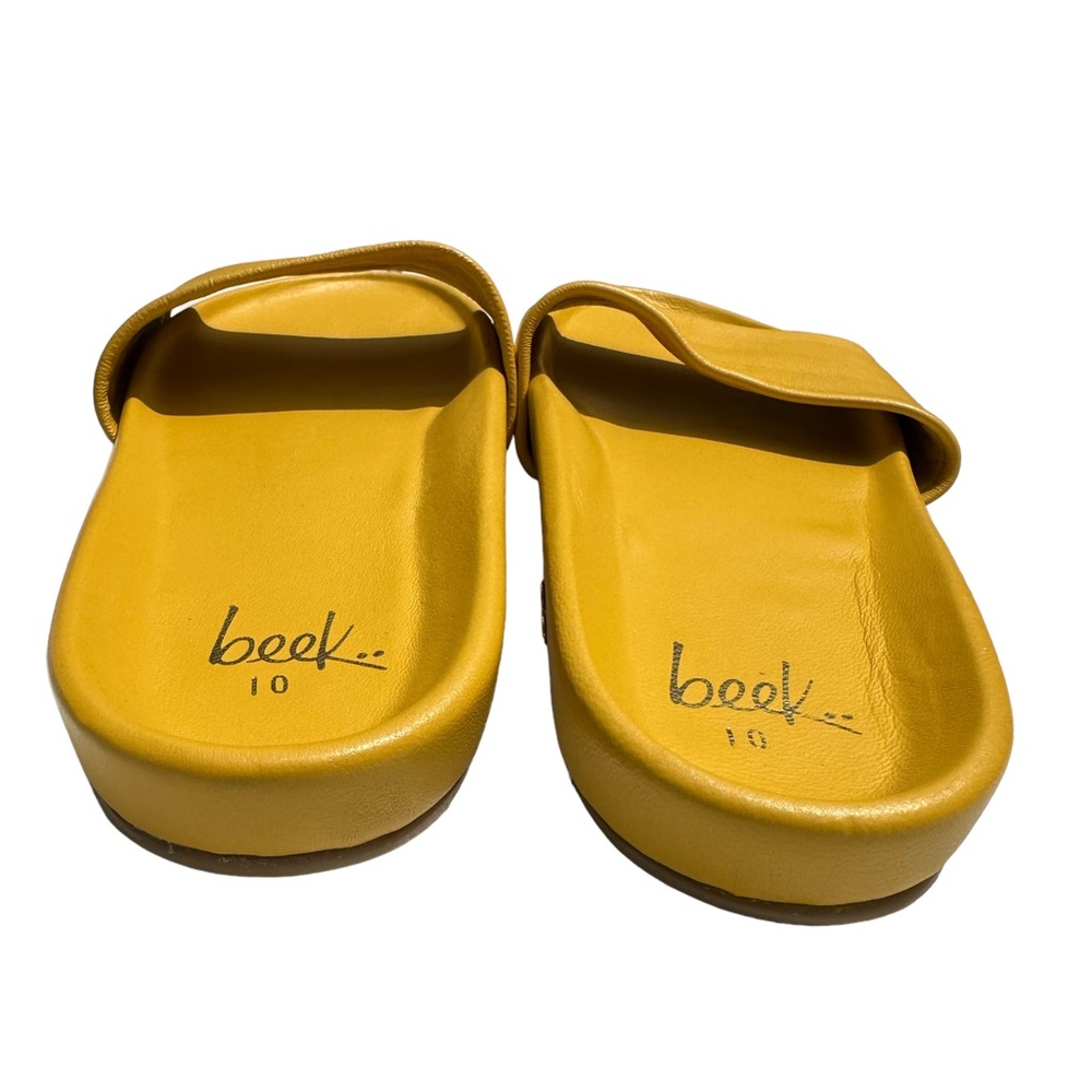 beek Mustard Yellow Slide Sandals - Picture 6 of 6